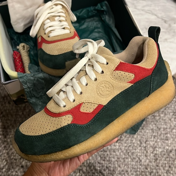 Ronnie Fieg 8th Street Scarab Clarks Lockhill | Tan, Green, Red | Size 6M - Picture 5 of 12